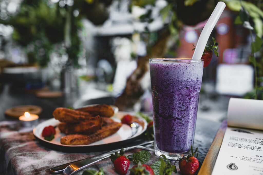 Blueberry Protein Smoothie.