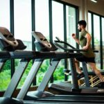 A man running on a treadmill